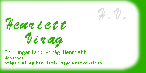 henriett virag business card