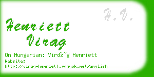 henriett virag business card